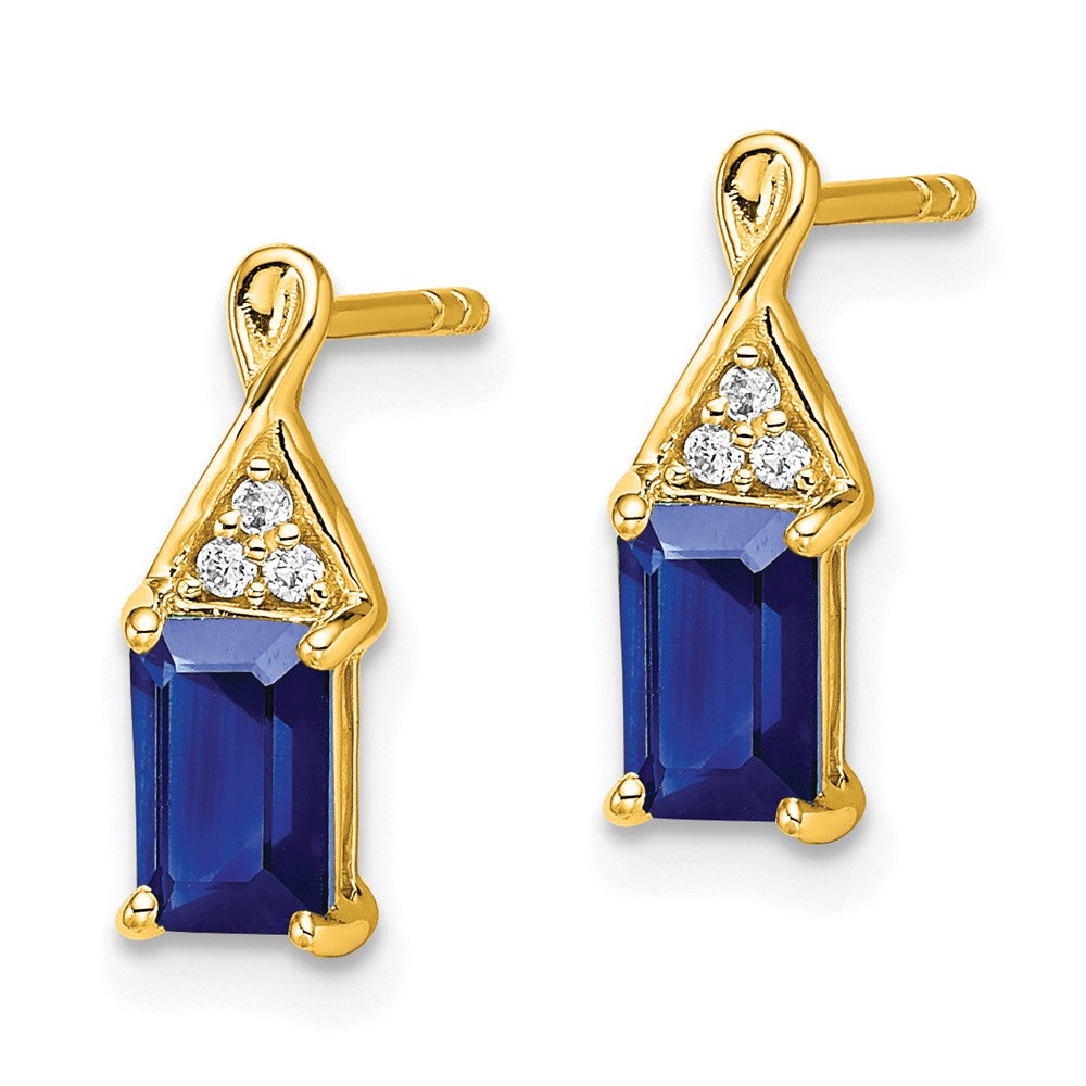 14k Sapphire and Diamond Earrings