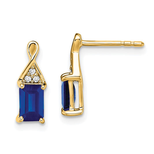 14k Sapphire and Diamond Earrings