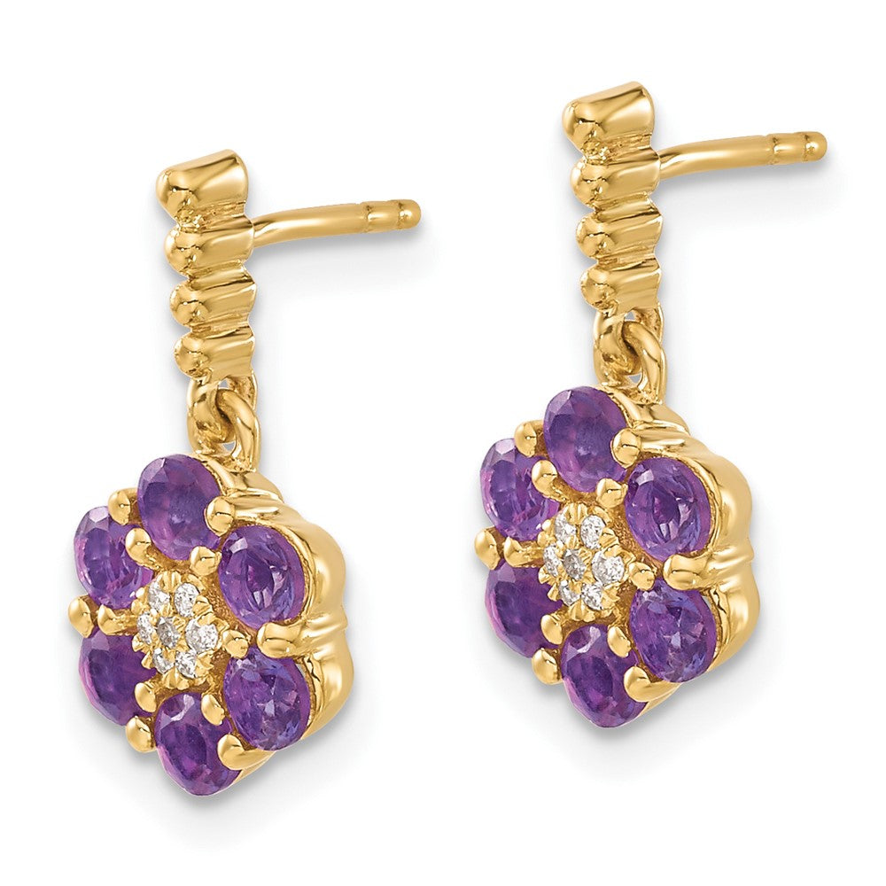 14k Amethyst and Diamond Earrings