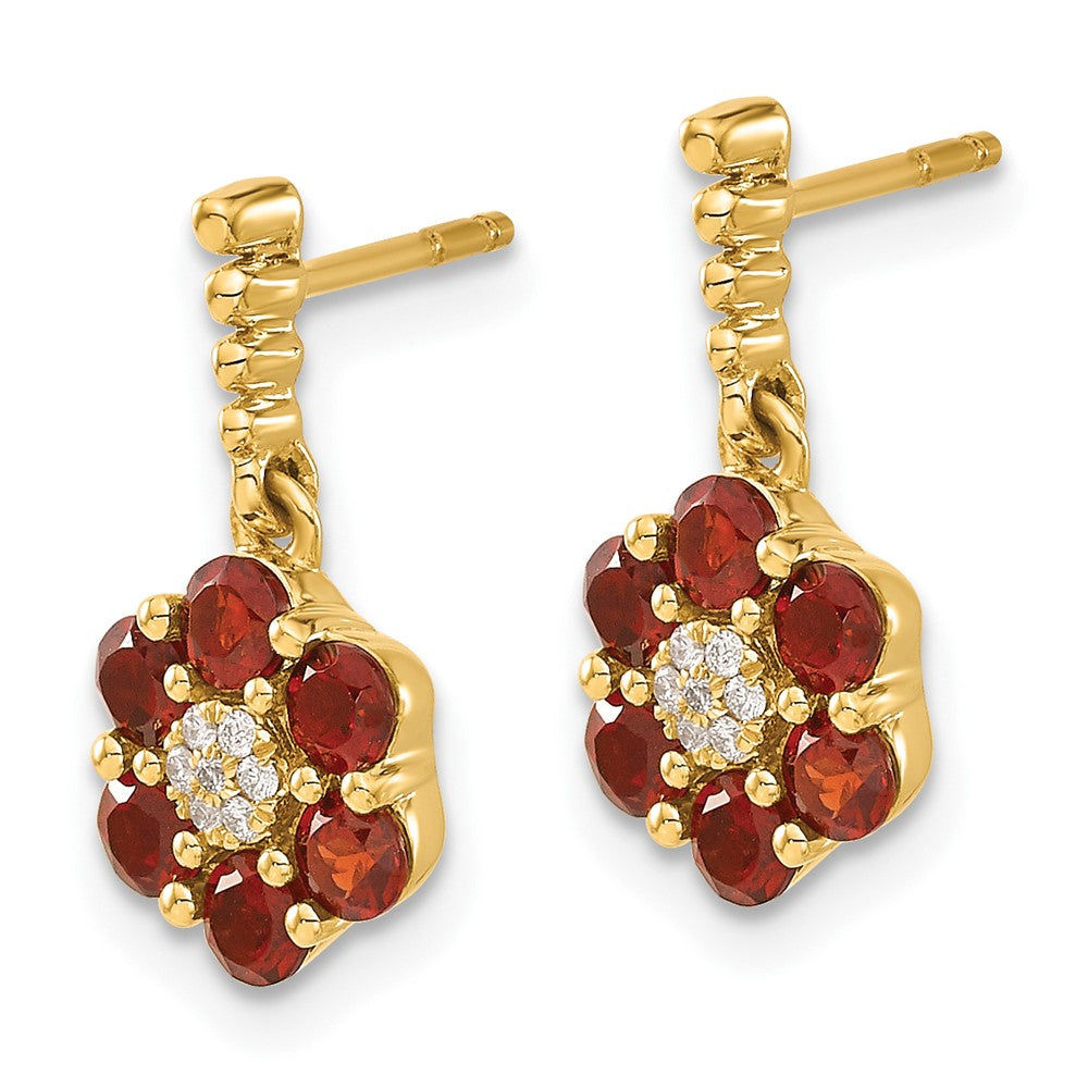 14k Garnet and Diamond Earrings