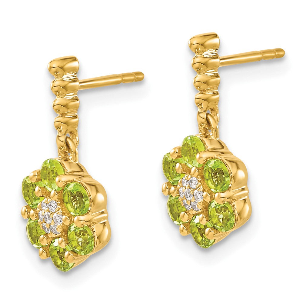 14k Peridot and Diamond Earrings