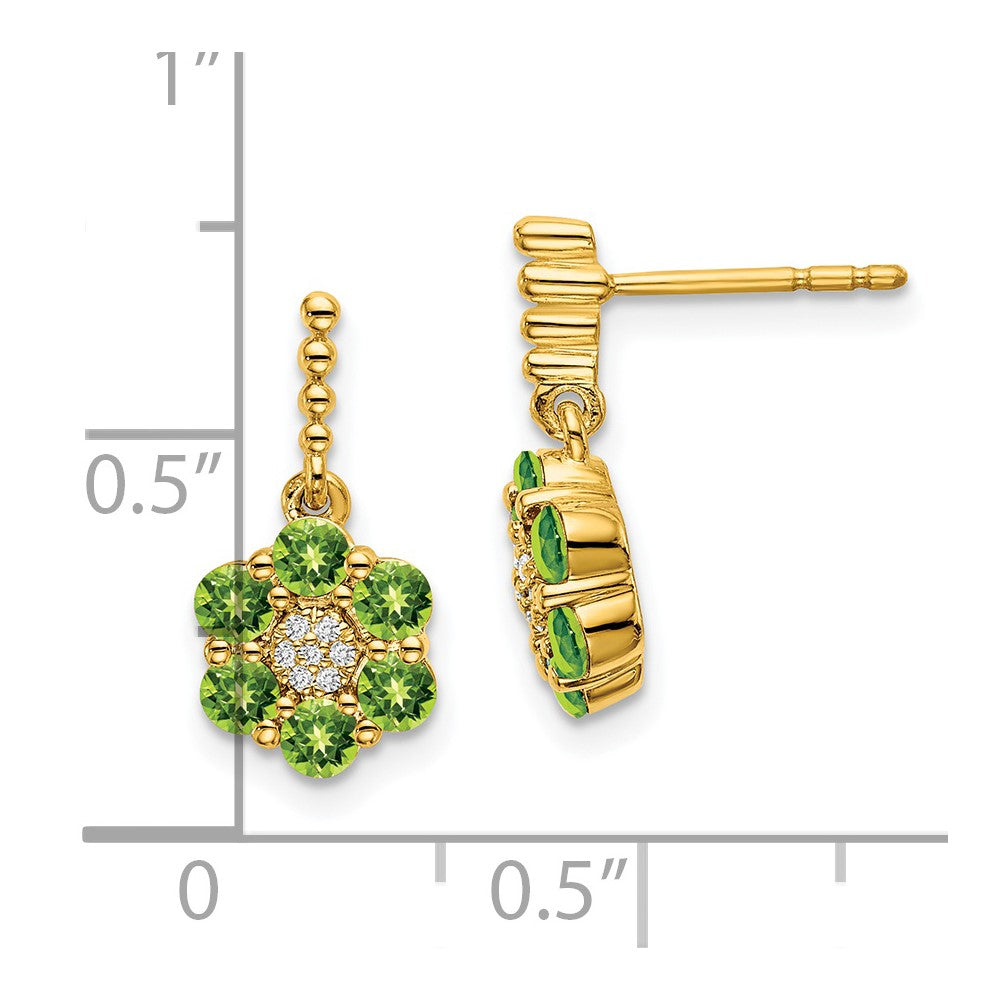 14k Peridot and Diamond Earrings