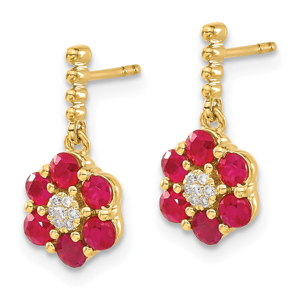 14k Ruby and Diamond Earrings
