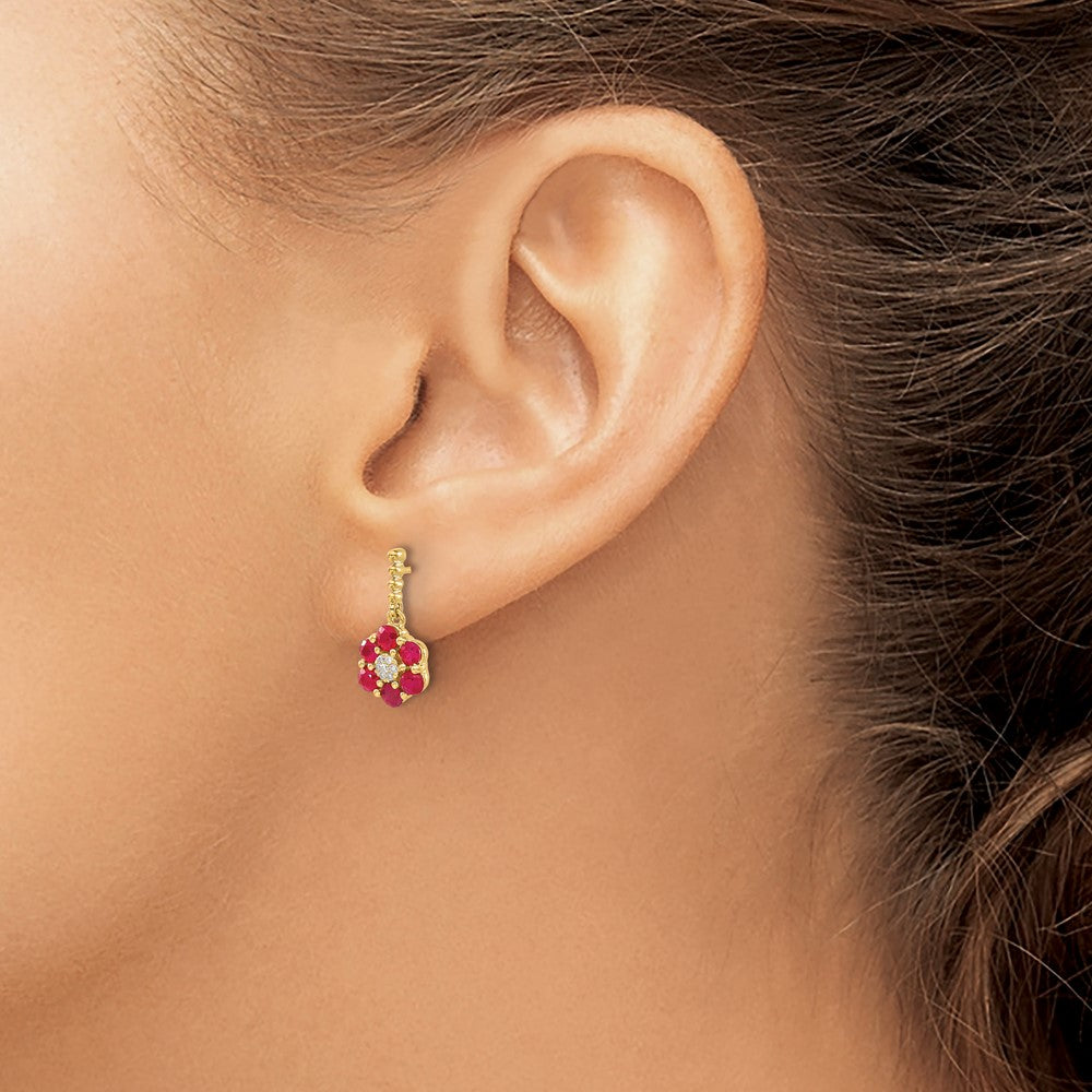 14k Ruby and Diamond Earrings