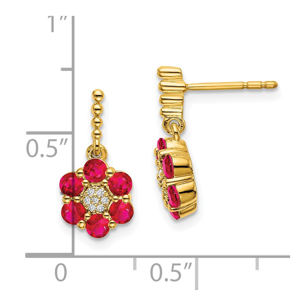 14k Ruby and Diamond Earrings