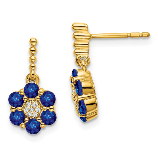 14k Sapphire and Diamond Earrings