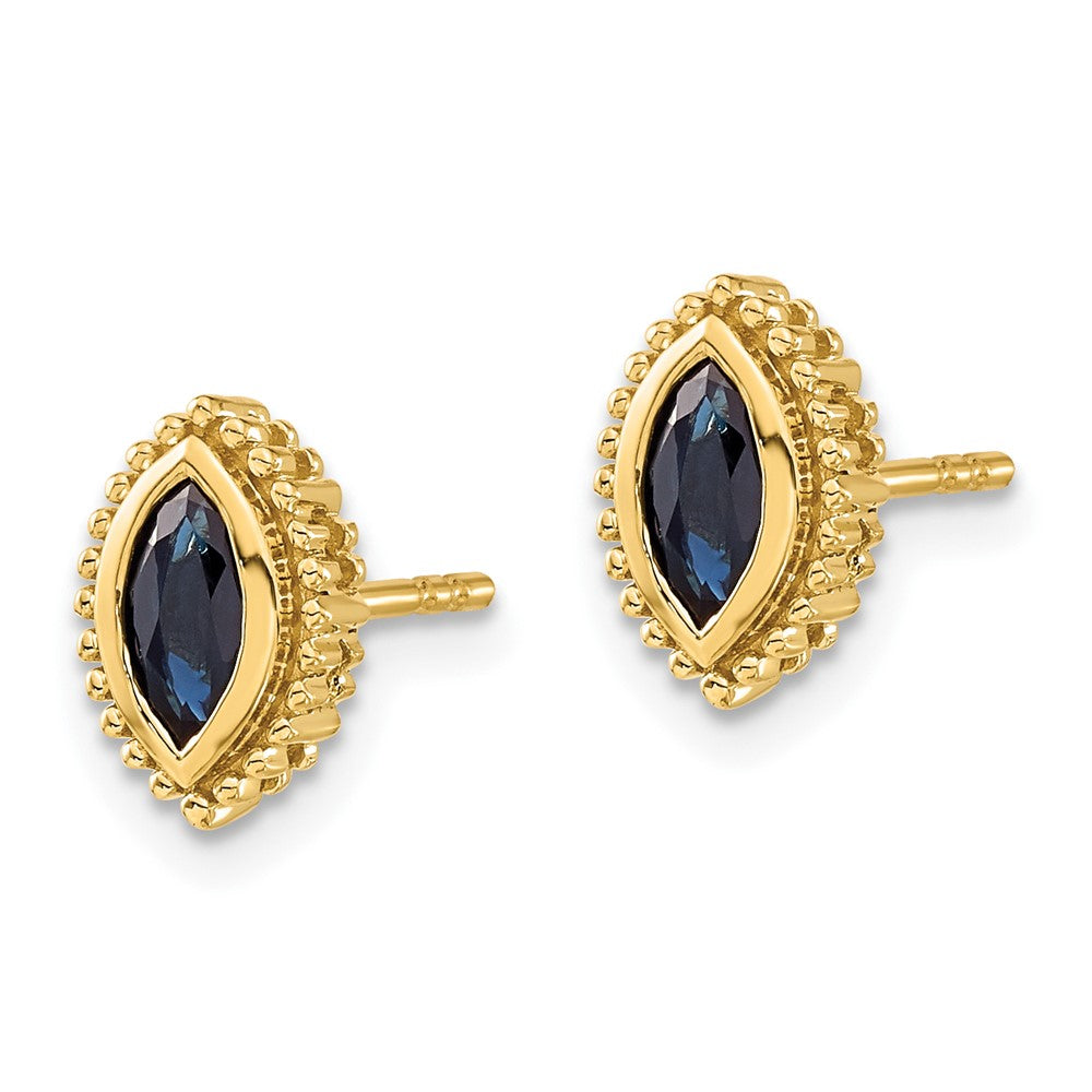 14k Marquise Sapphire Post Earrings