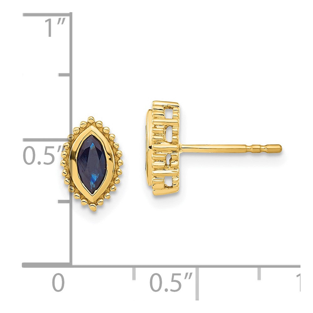 14k Marquise Sapphire Post Earrings