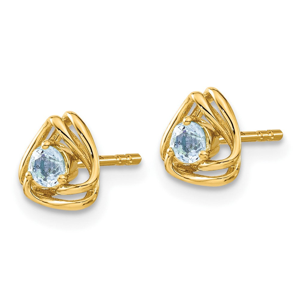 14k Blue Topaz Post Earrings