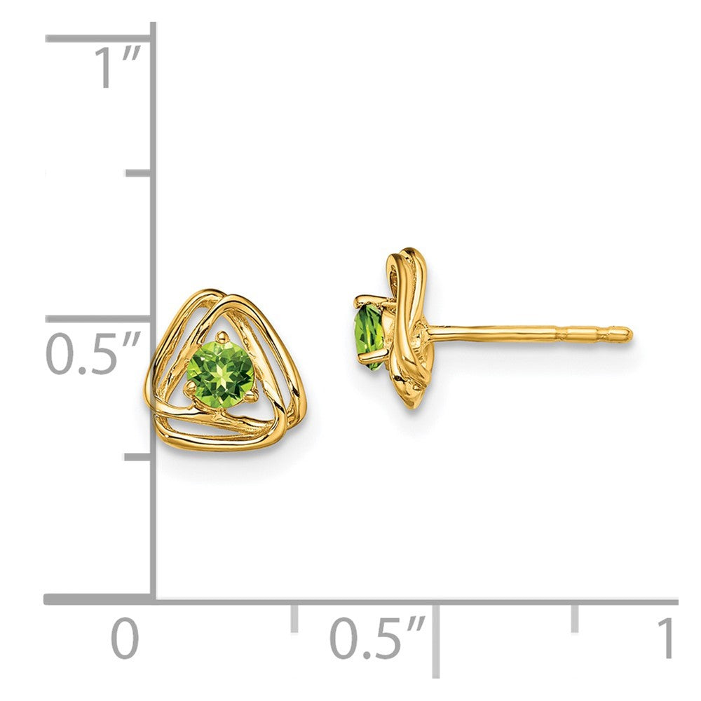 14k Peridot Post Earrings