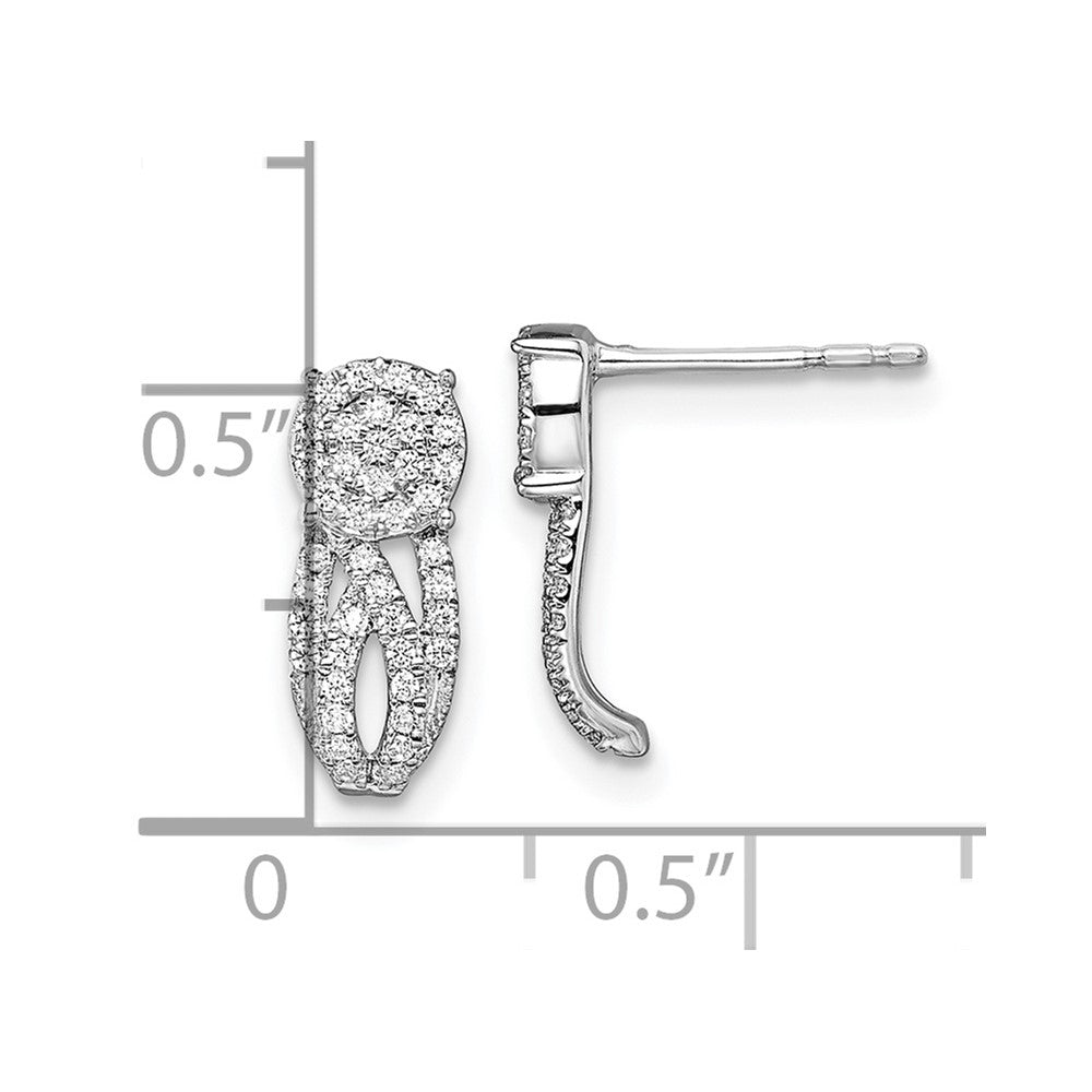 14k White Gold Fancy Vintage Diamond Post Earrings
