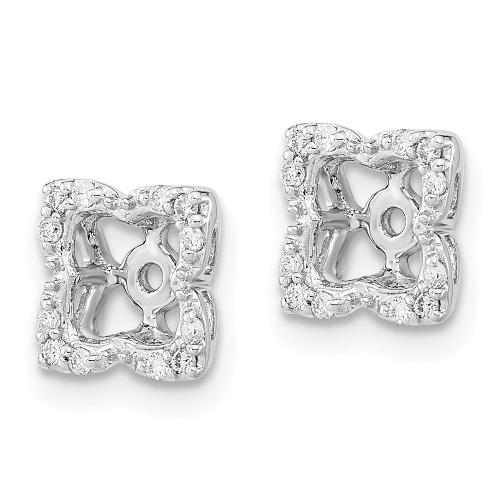14k White Gold Diamond Earring Jackets