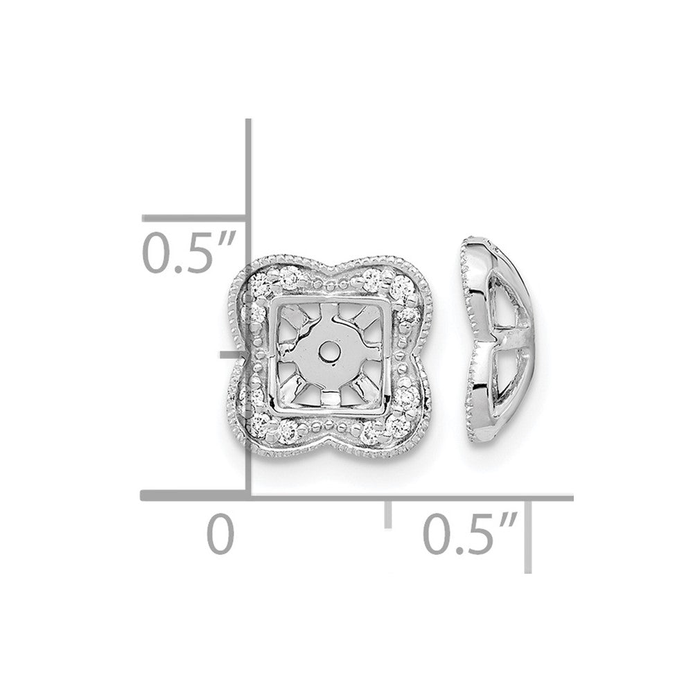 14k White Gold Diamond Earring Jackets