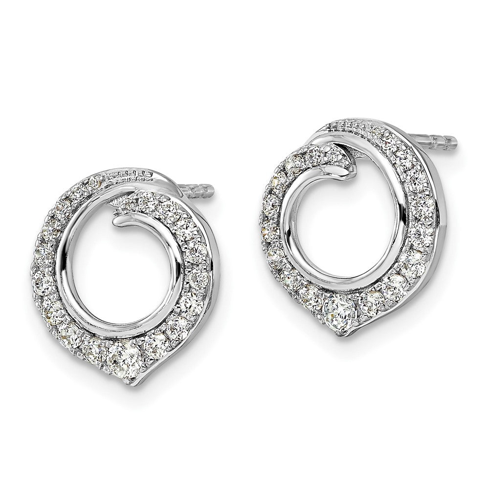 14k White Gold Diamond Post Earrings