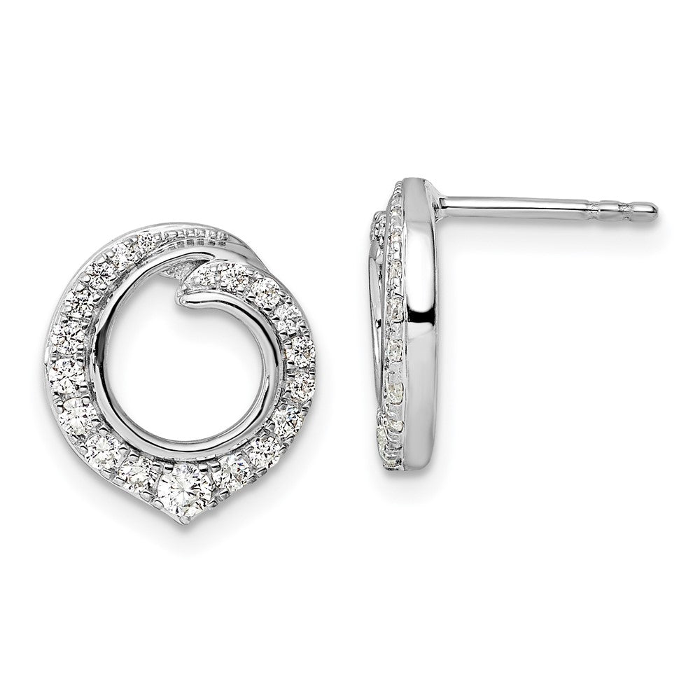 14k White Gold Diamond Post Earrings