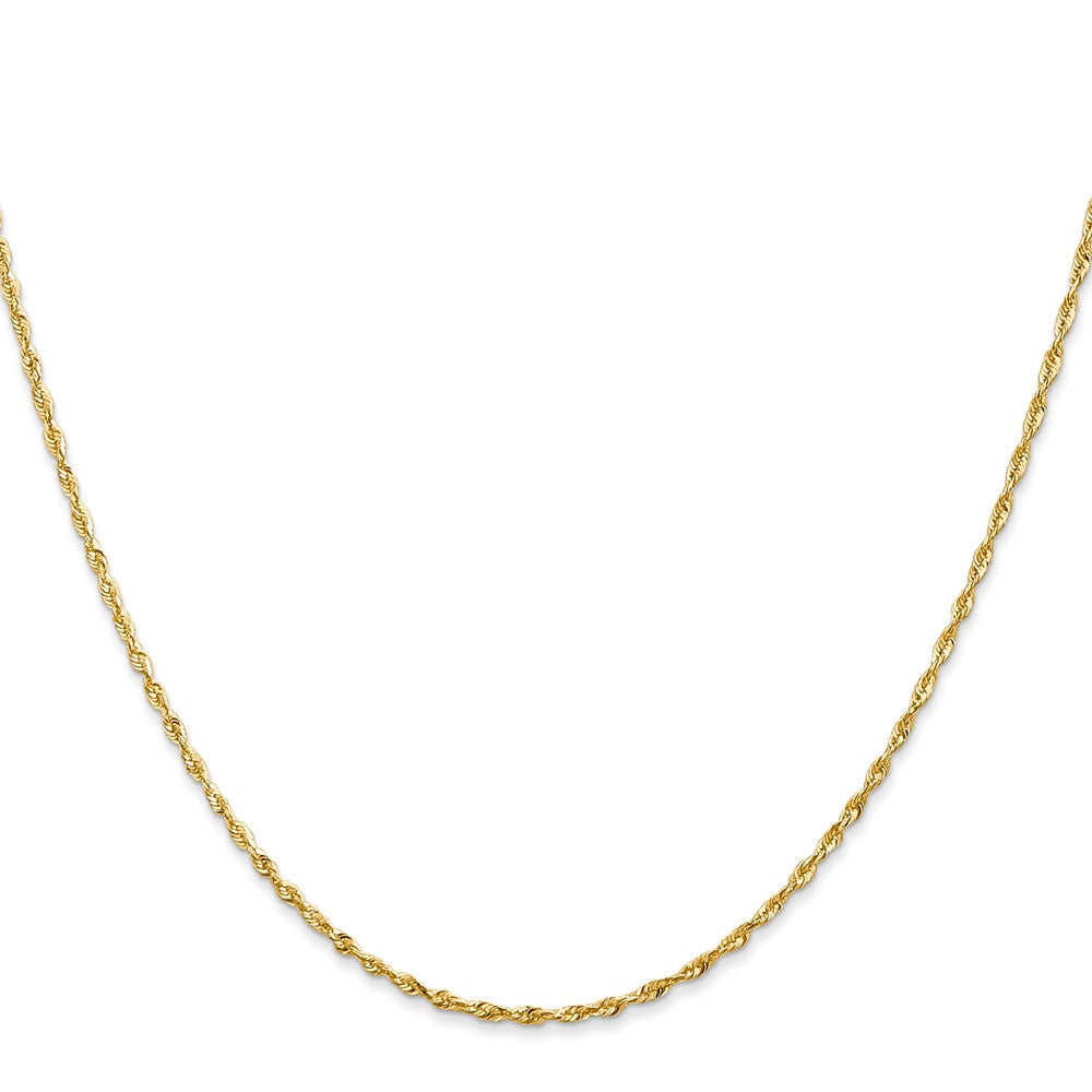14K 22 inch 1.5mm Ultra Diamond-cut Rope with Lobster Clasp Chain