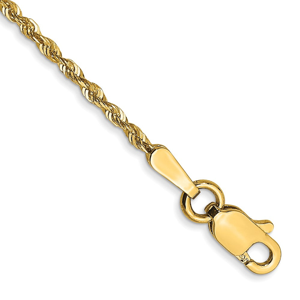 14K 7 inch 1.5mm Ultra Diamond-cut Rope with Lobster Clasp Chain
