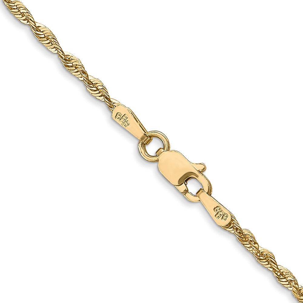 14K 20 inch 1.8mm Ultra Diamond-cut Rope with Lobster Clasp Chain
