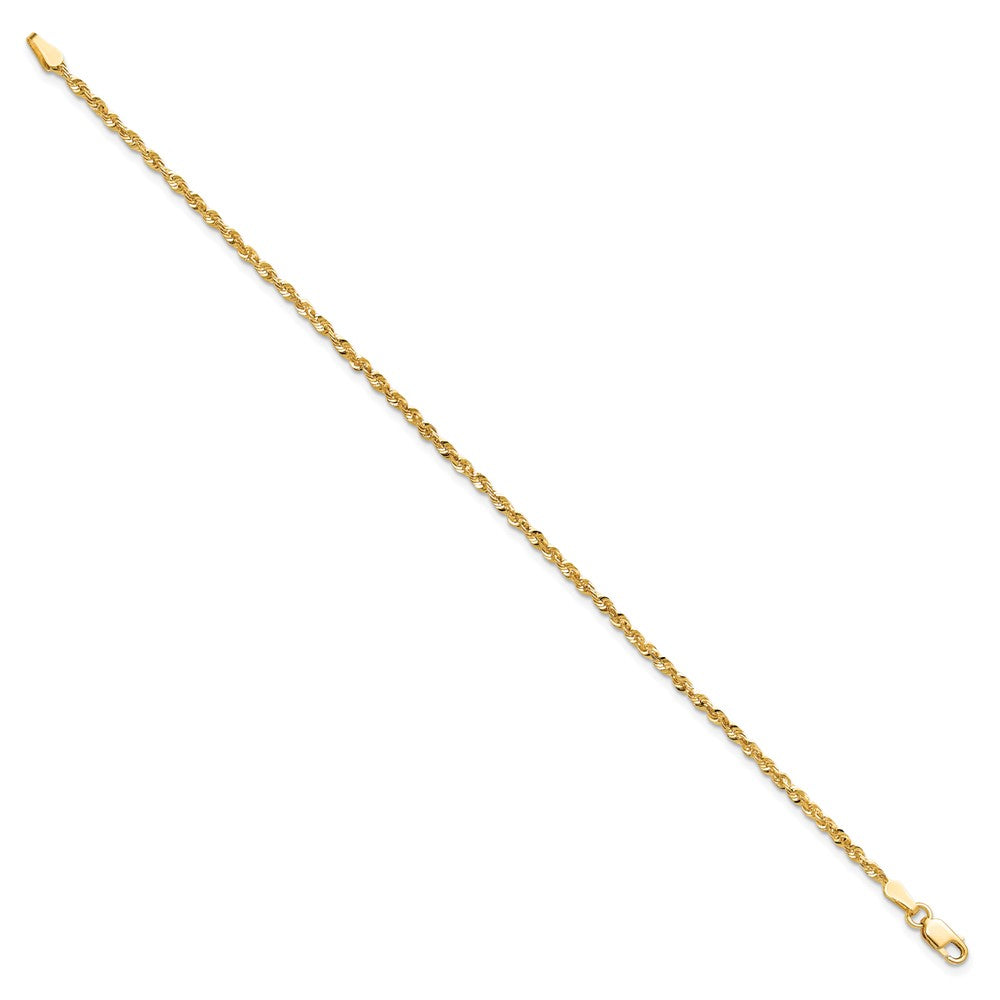 14K 8 inch 2mm Ultra Diamond-cut Rope with Lobster Clasp Chain