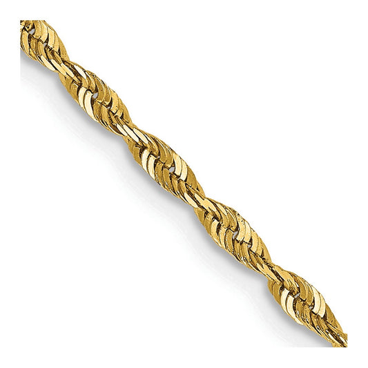 14K 18 inch 2mm Ultra Diamond-cut Rope with Lobster Clasp Chain