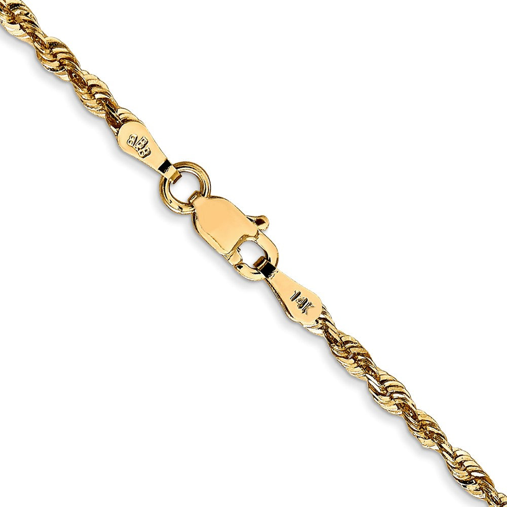 14K 18 inch 2.25mm Ultra Diamond-cut Rope with Lobster Clasp Chain