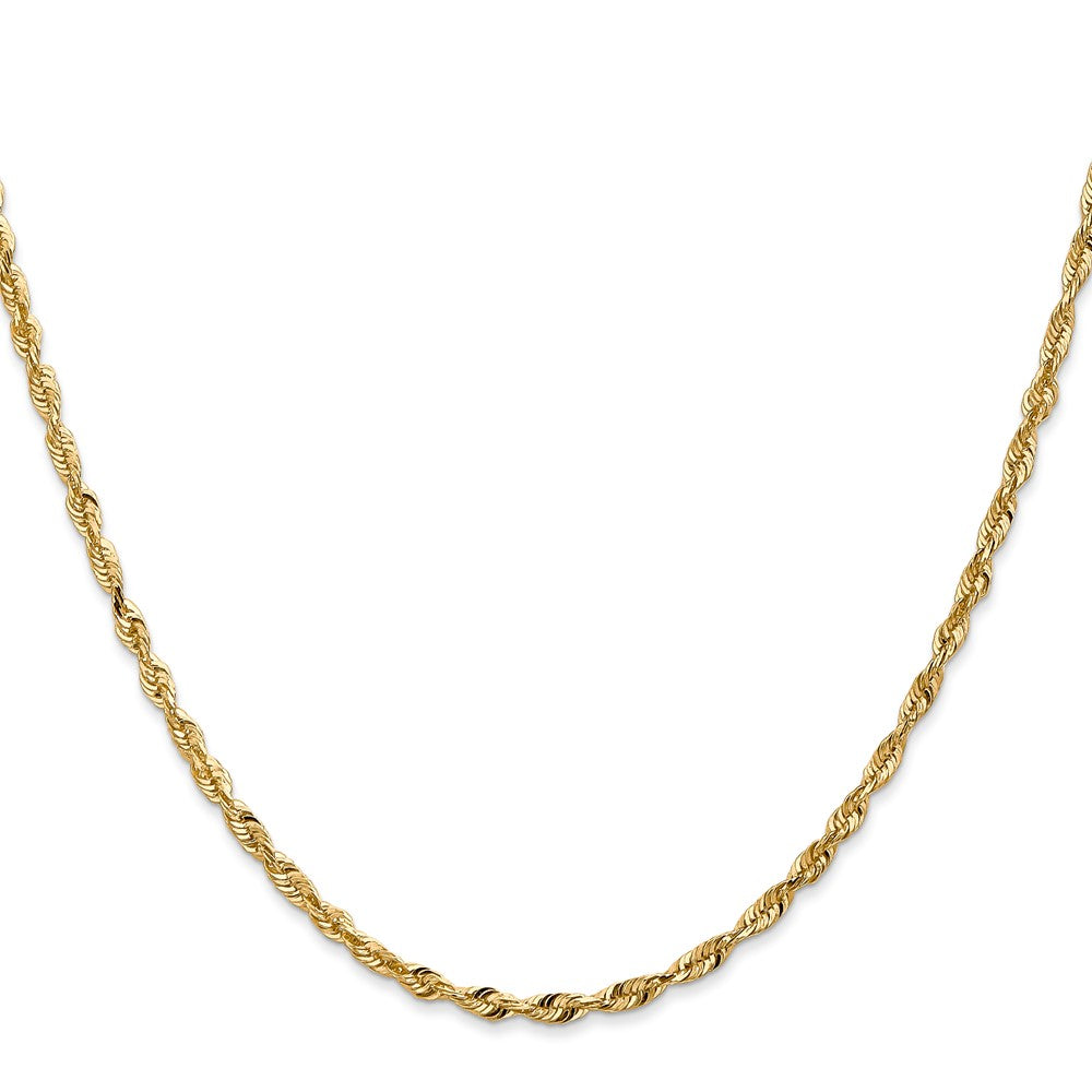 14K 24 inch 2.5mm Ultra Diamond-cut Rope with Lobster Clasp Chain