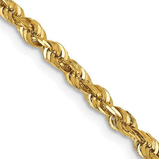 14K 18 inch 2.75mm Ultra Diamond-cut Rope with Lobster Clasp Chain