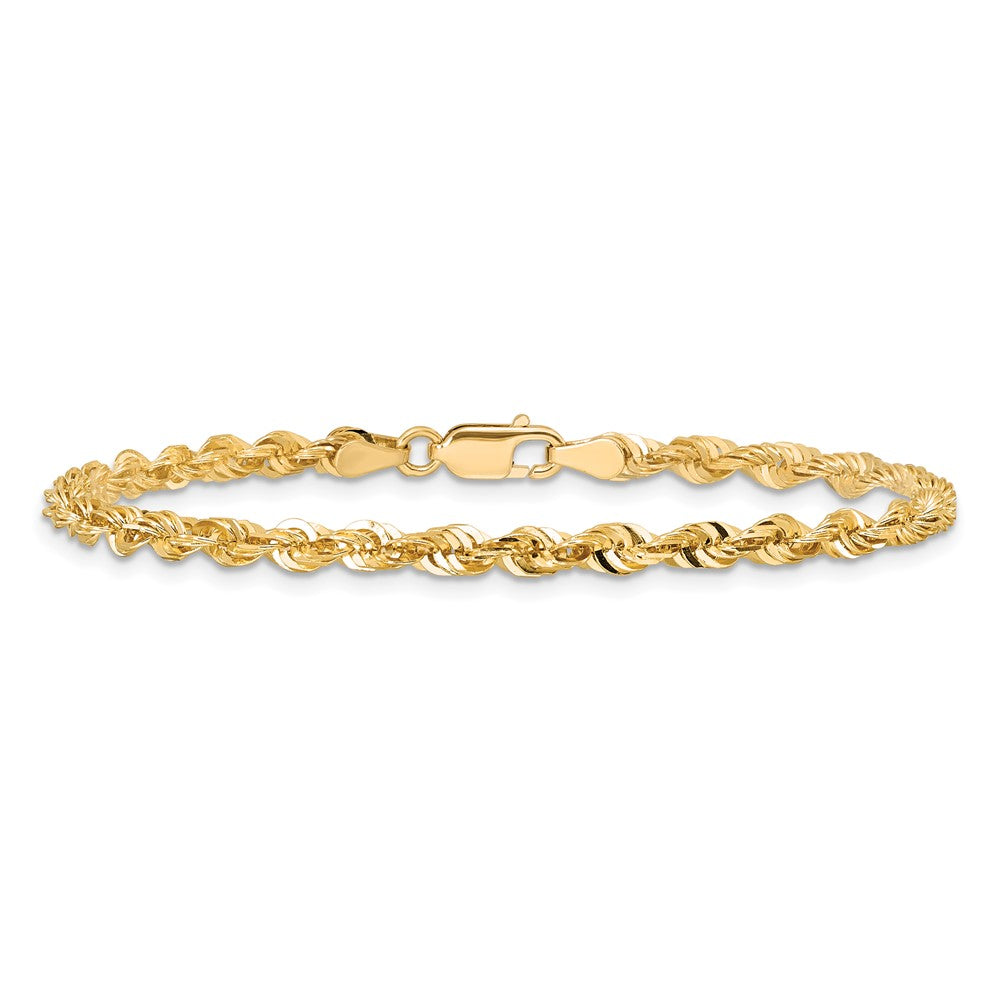 14K 8 inch 4mm Ultra Diamond-cut Rope with Lobster Clasp Chain