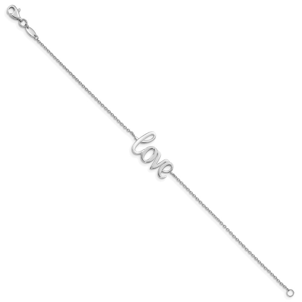 14K White Gold Polished LOVE Bracelet