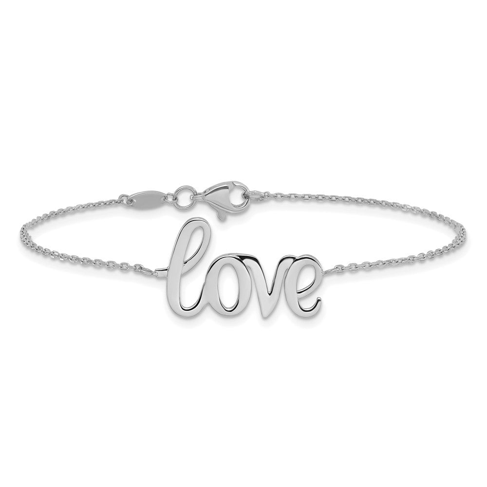 14K White Gold Polished LOVE Bracelet