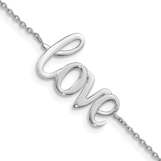 14K White Gold Polished LOVE Bracelet