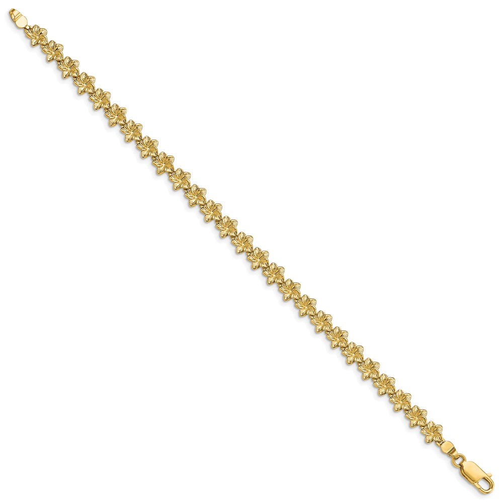 14K Plumeria Flower Bracelet