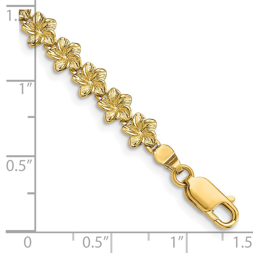 14K Plumeria Flower Bracelet