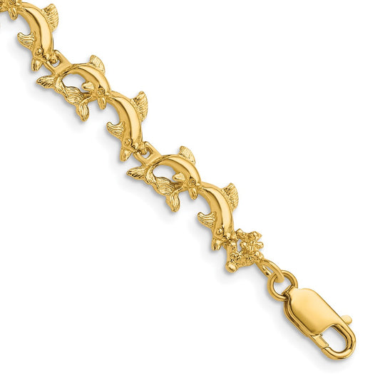 14k Dolphins Bracelet
