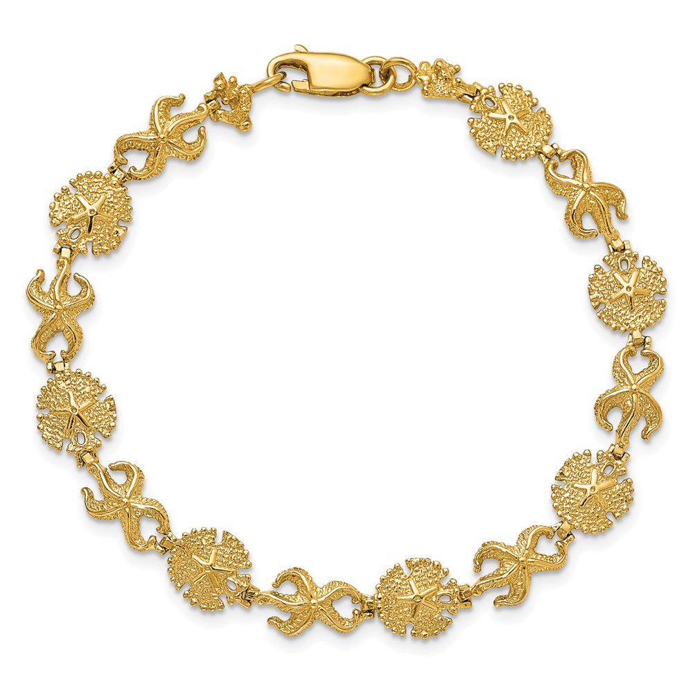 14K Starfish /Sand Dollar Bracelet