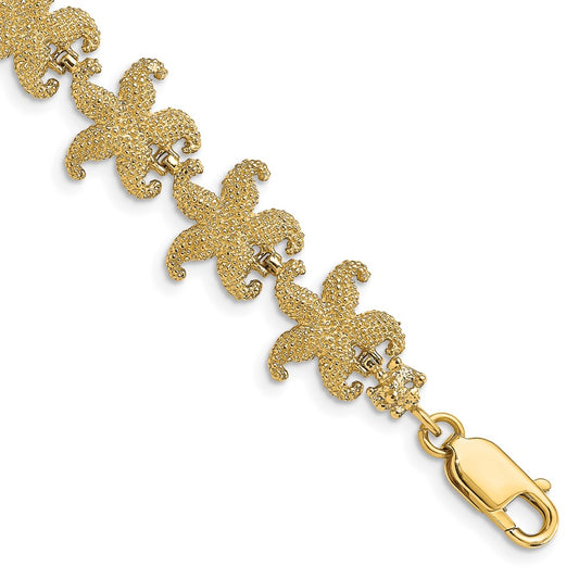 14k Puffed Starfish Link Bracelet