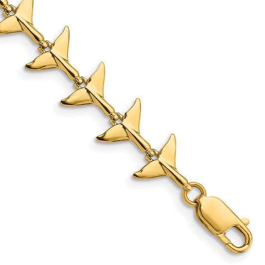 14k Whale Tail Bracelet