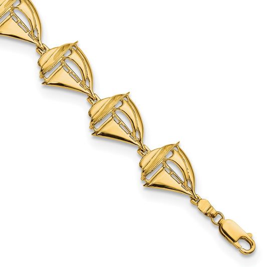 14k Sailboat 8in Bracelet