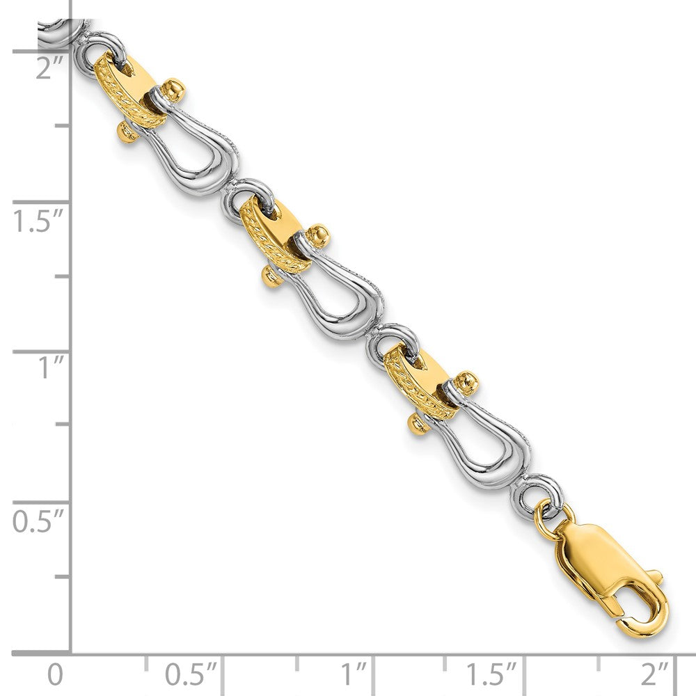14k Two-tone Mariner's Link 7.5in Bracelet