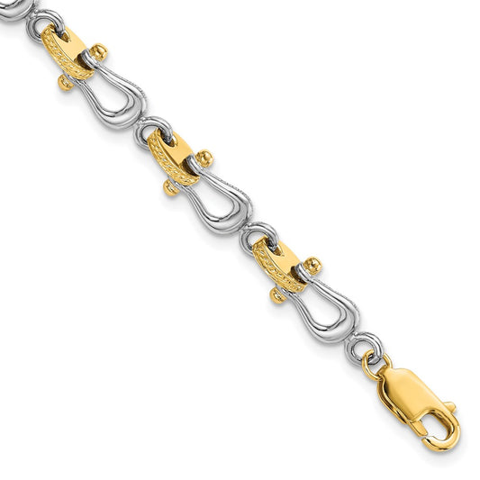 14k Two-tone Mariner's Link 7.5in Bracelet