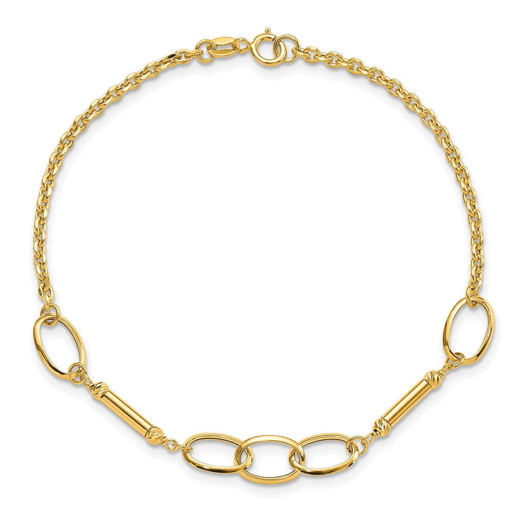 14K Polished Bars and Links Bracelet