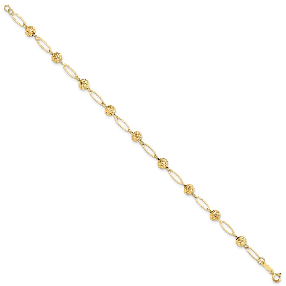 14k D/C Beads Link Bracelet