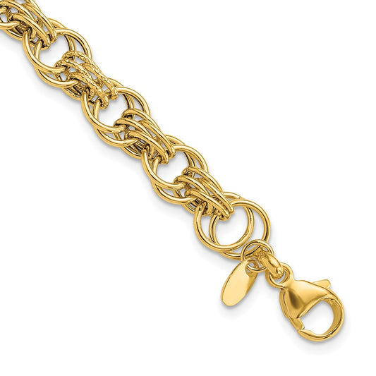 14k Polished Fancy Link Bracelet