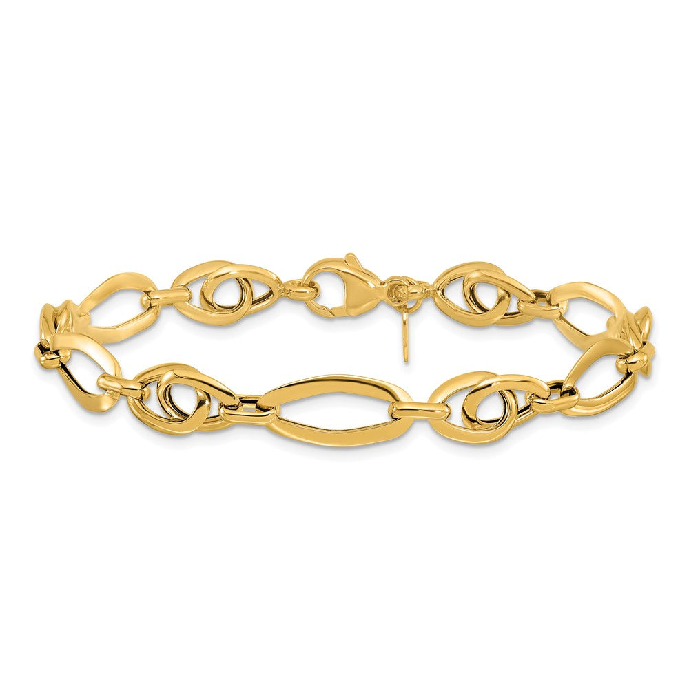 14k Polished Fancy Link Bracelet