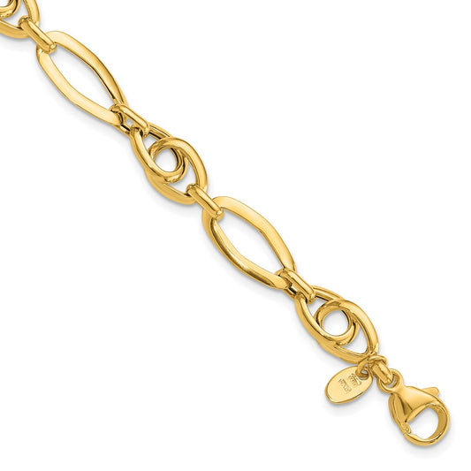 14k Polished Fancy Link Bracelet
