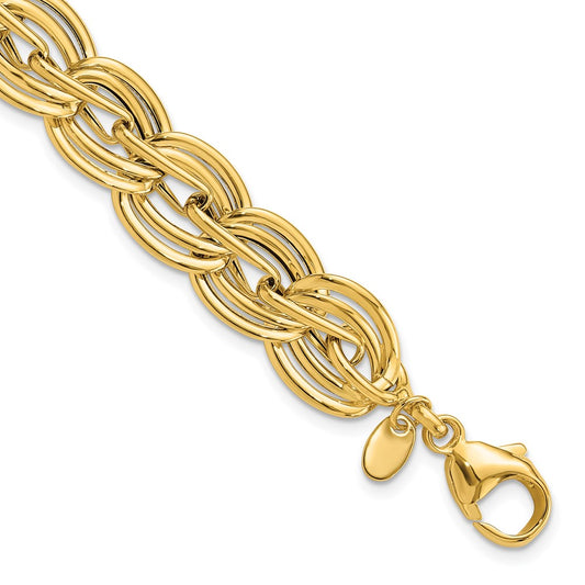14k Polished Fancy Link Bracelet