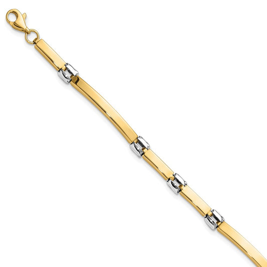 14K Two-tone Polished Fancy Link Bracelet