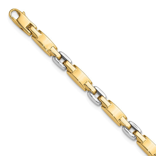 14K Two-tone Polished Fancy Link Bracelet