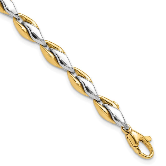 14K Two-tone Polished 7.5in Bracelet