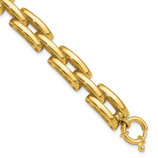 14K Polished Fancy Link Bracelet